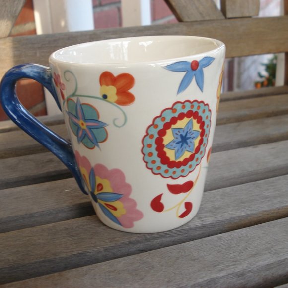 WORLD MARKET LETTER H COFFEE MUG FLORAL - Picture 2 of 5